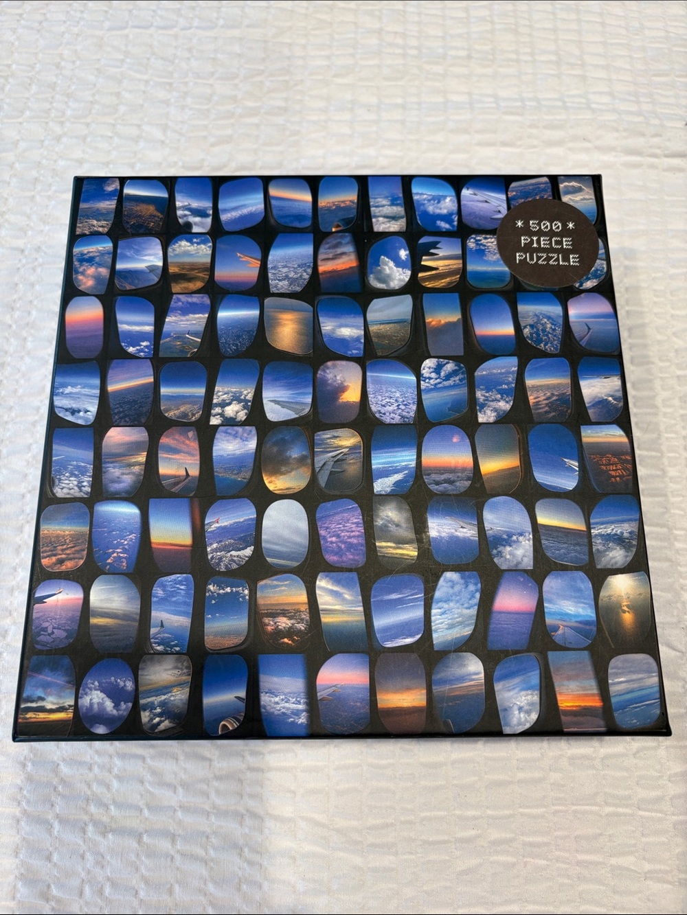 500 Piece Window View Puzzle - Blue, Purple, Orange Skies